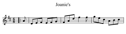 Joanie's - staff notation