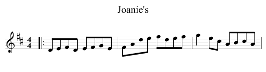 Joanie's - staff notation