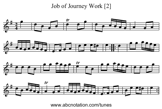 Job of Journey Work [2] - staff notation