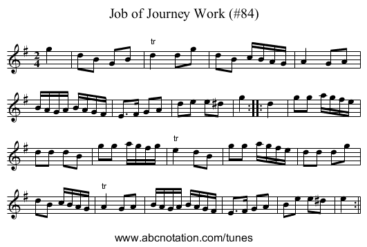 Job of Journey Work (#84) - staff notation