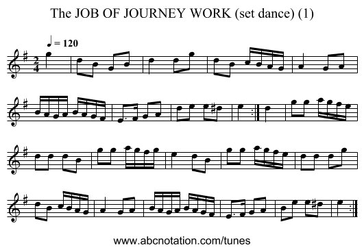 JOB OF JOURNEY WORK (set dance) (1), The - staff notation