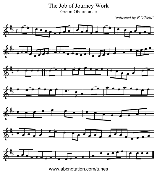 Job of Journey Work, The - staff notation
