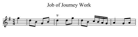Job of Journey Work - staff notation