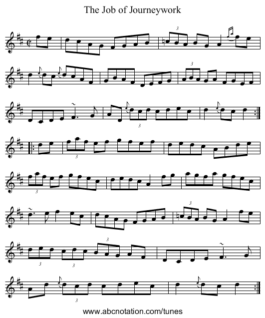 Job of Journeywork, The - staff notation