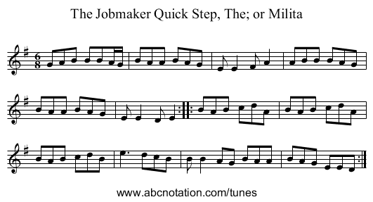 Jobmaker Quick Step, The; or Milita, The - staff notation