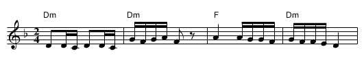 Joc aroman - staff notation