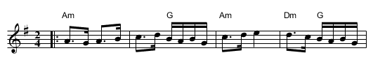 Joc Batrinesc - staff notation