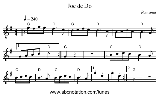 Joc de Do - staff notation