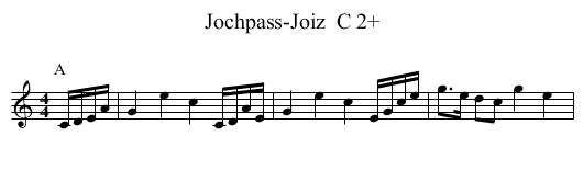 Jochpass-Joiz  C 2+ - staff notation