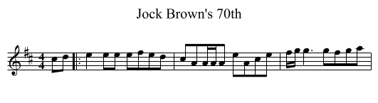 Jock Brown's 70th - staff notation