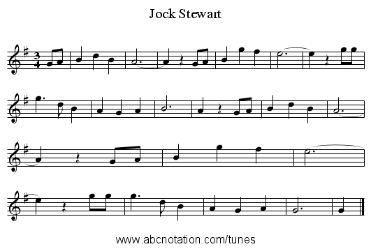 Jock Stewart - staff notation