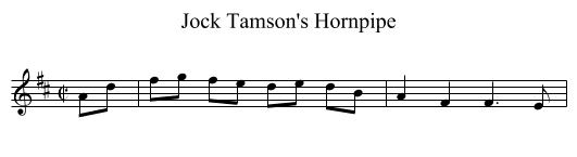 Jock Tamson's Hornpipe - staff notation