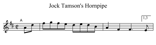 Jock Tamson's Hornpipe - staff notation