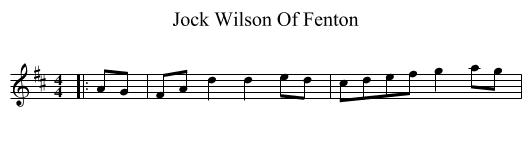 Jock Wilson Of Fenton - staff notation