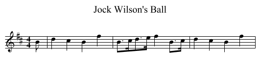 Jock Wilson's Ball - staff notation
