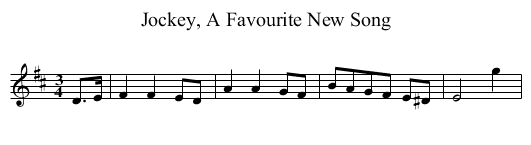Jockey, A Favourite New Song - staff notation