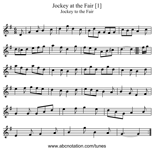 Jockey at the Fair [1] - staff notation
