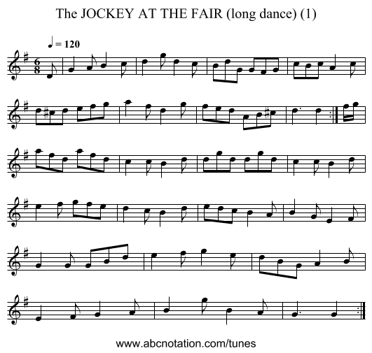 JOCKEY AT THE FAIR (long dance) (1), The - staff notation