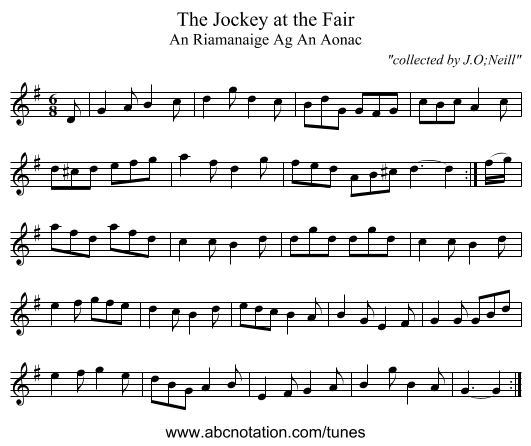 Jockey at the Fair, The - staff notation