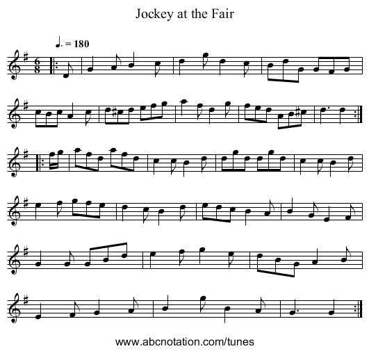 Jockey at the Fair - staff notation