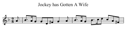 Jockey has Gotten A Wife - staff notation