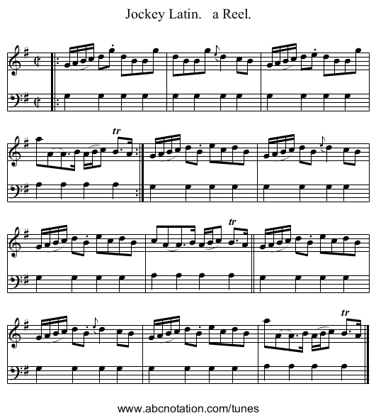 Jockey Latin. a Reel. - staff notation