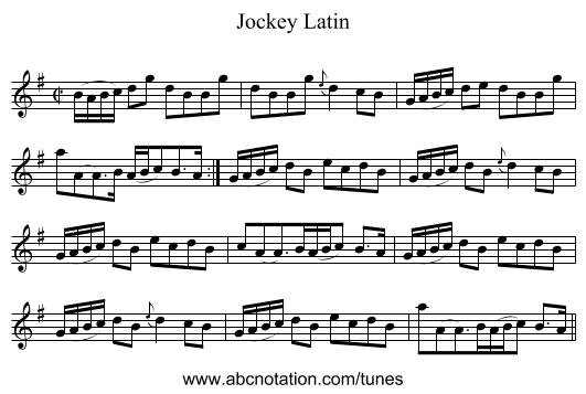 Jockey Latin - staff notation