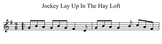 Jockey Lay Up In The Hay Loft - staff notation