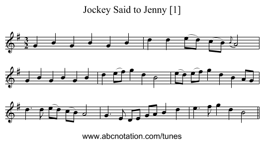 Jockey Said to Jenny [1] - staff notation