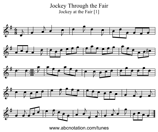 Jockey Through the Fair - staff notation