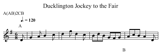 Jockey to the Fair, Ducklington - staff notation