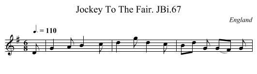 Jockey To The Fair. JBi.67 - staff notation