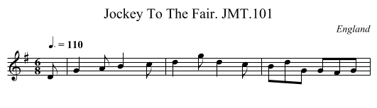 Jockey To The Fair. JMT.101 - staff notation