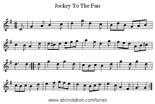Jockey To The Fair - staff notation