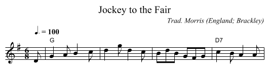 Jockey to the Fair - staff notation