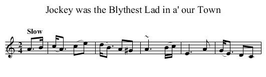 Jockey was the Blythest Lad in a' our Town - staff notation