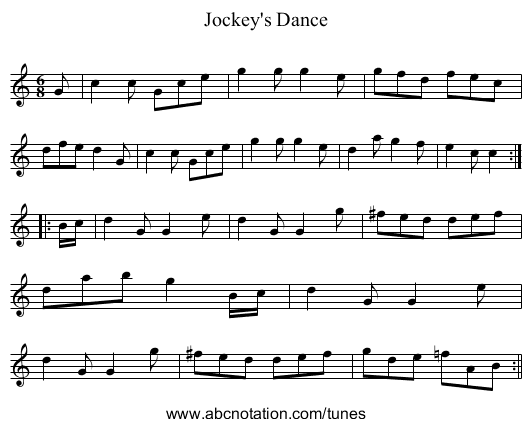 Jockey's Dance - staff notation