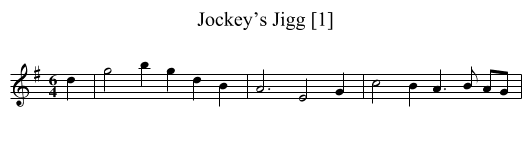 Jockey’s Jigg [1] - staff notation