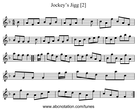 Jockey’s Jigg [2] - staff notation