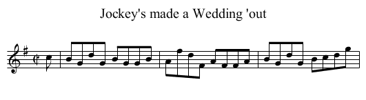 Jockey's made a Wedding 'out - staff notation