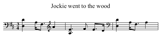 Jockie went to the wood - staff notation