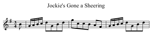 Jockie's Gone a Sheering - staff notation