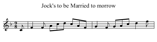 Jock's to be Married to morrow - staff notation