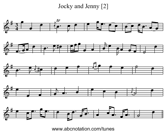 Jocky and Jenny [2] - staff notation