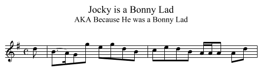 Jocky is a Bonny Lad - staff notation