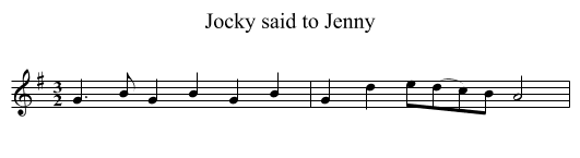 Jocky said to Jenny - staff notation