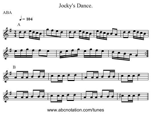 Jocky's Dance. - staff notation