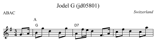 Jodel G (jd05801) - staff notation