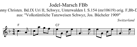 Jodel-Marsch FBb - staff notation