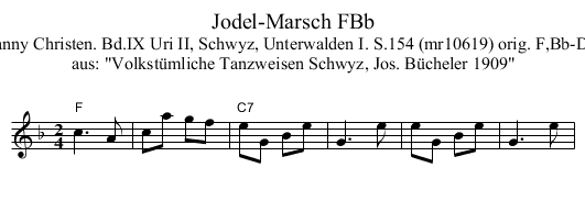 Jodel-Marsch FBb - staff notation